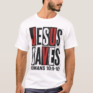 Jesus Salva Romanos 10_9 Camisa Cristã Vintage De