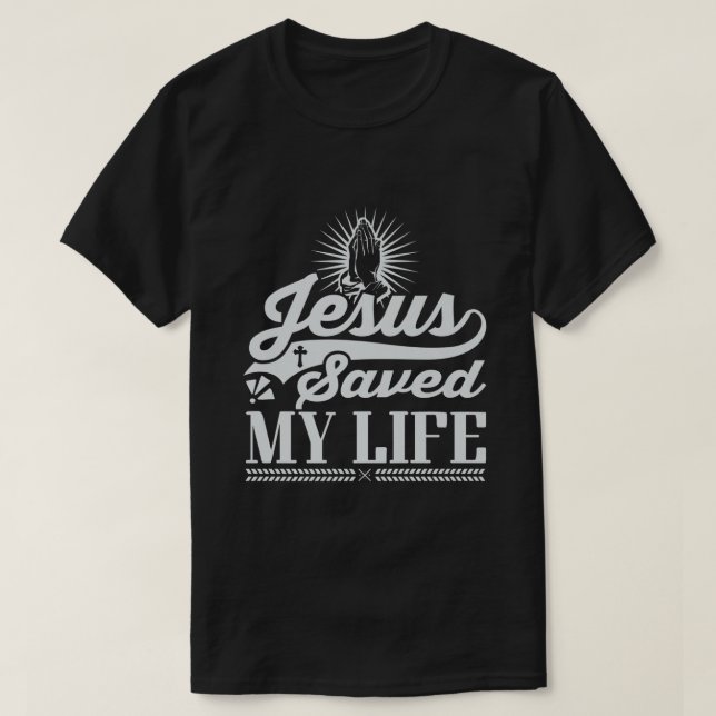 Jesus salvou minha vida camisa Jesus é herói (Frente do Design)