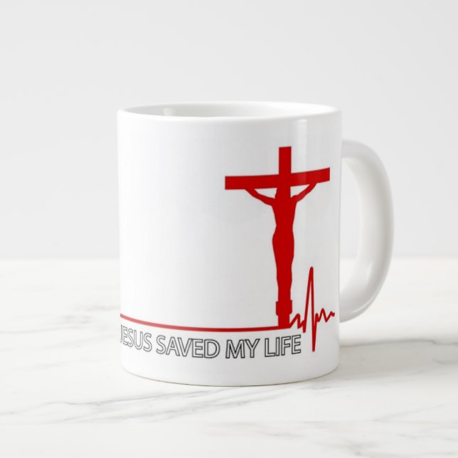 Jesus salvou minha vida - Uma caneca de café muito (Frente Esquerda)