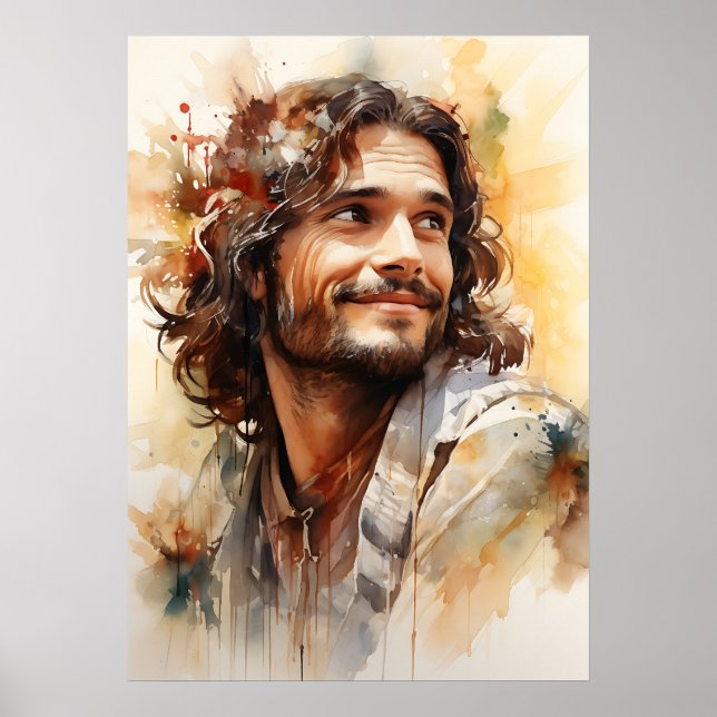 Jesus Smiling Art Poster (Frente)