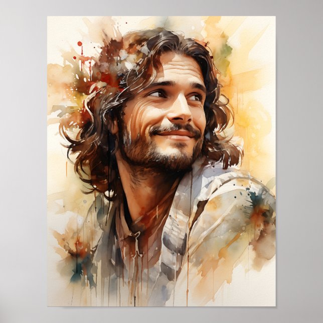 Jesus Smiling Art Poster (Frente)