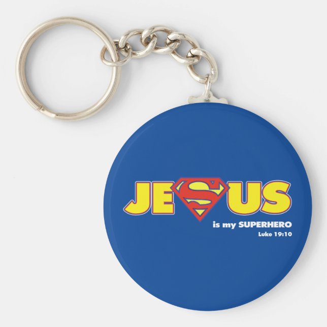 Jesus Super Herói Chaveiro (Frente)