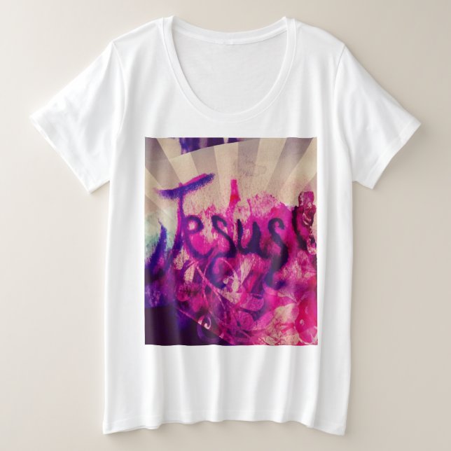 Jesus T-shirt mais tamanho (Frente do Design)