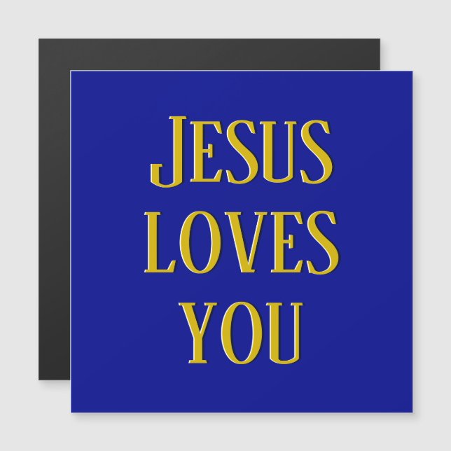 Jesus te ama | Azul marinho e dourado (Frente/Verso)