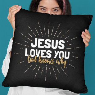 Jesus Te Ama - Deus Sabe Por Que Almofada de Decor