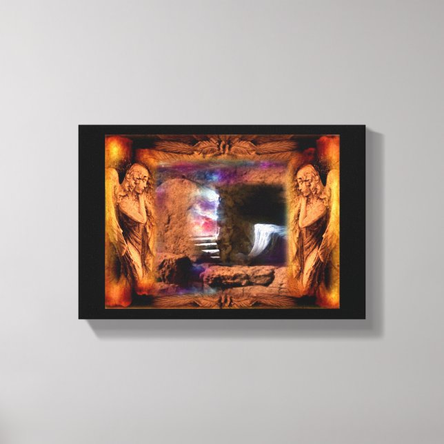 Jesus Vazio Com Anjos Canvas Wall Art (Frente)