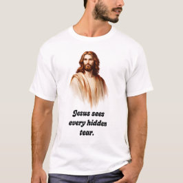 Jesus Vê Cada Lágrima Oculta Camiseta