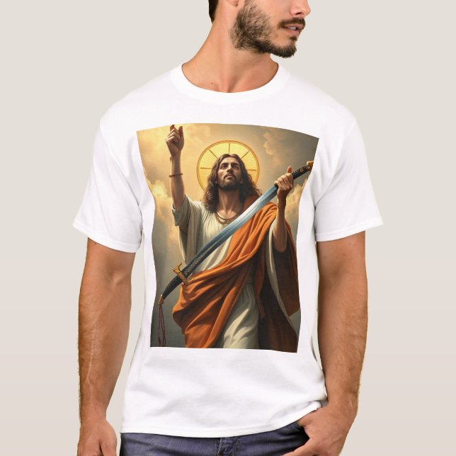 Jesus volta com a Camiseta dos Homens da Espada (Frente)