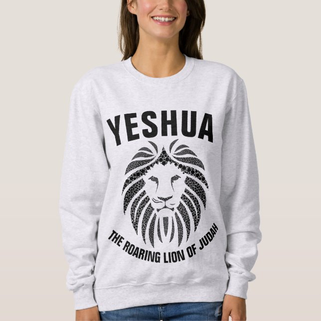 JESUS YESHUA o LEÃO RUJIR de t-shirt de JUDAH (Frente)