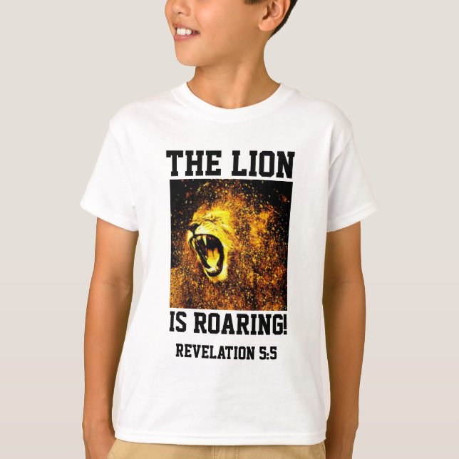 JESUS YESHUA ROARING LION, DA JUDAH T-shirts (Frente)