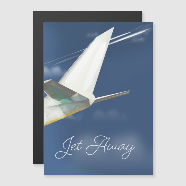 Jet Away poster de viagens. (Frente/Verso)