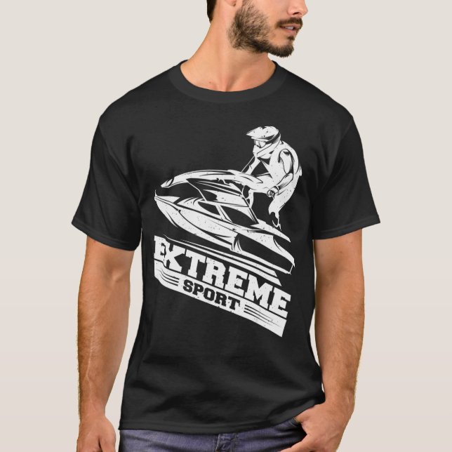 Jet Ski T Skier Tee Skiing camisa desportiva (Frente)