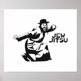 Jew Jitsu Poster Presentes do Bar judeu Mitzvah