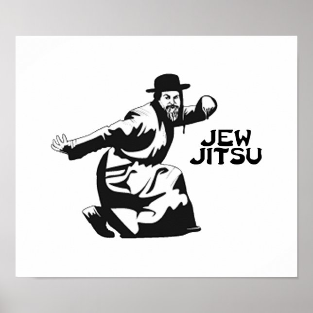 Jew Jitsu Poster | Presentes do Bar judeu Mitzvah (Frente)