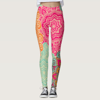 Jewel Tone Mandala Personalizar Leggings para Mulh