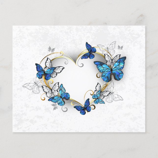 Jewelry Heart with Butterflies Morpho (Frente)