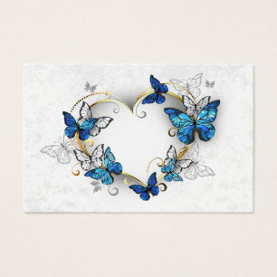 Jewelry Heart with Butterflies Morpho