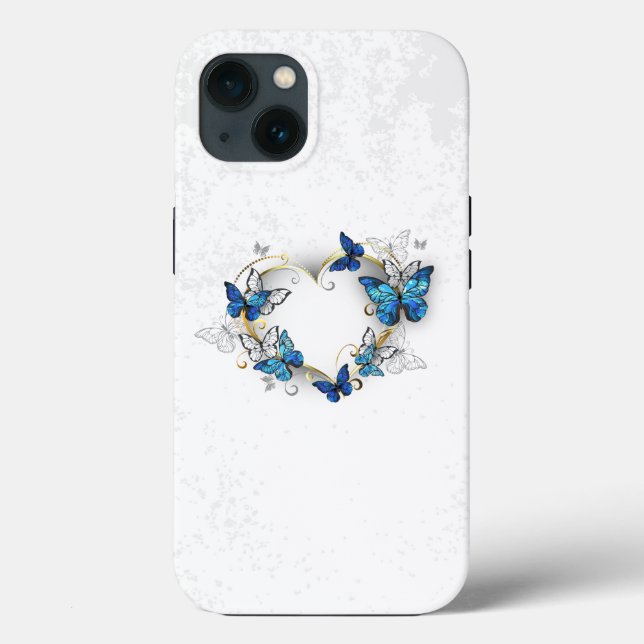 Jewelry Heart with Butterflies Morpho (Verso)