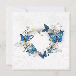 Jewelry Heart with Butterflies Morpho