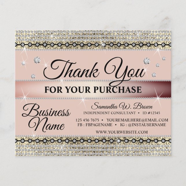 Jewelry Store Diamouros Dourados Obrigado Por Orde (Frente)