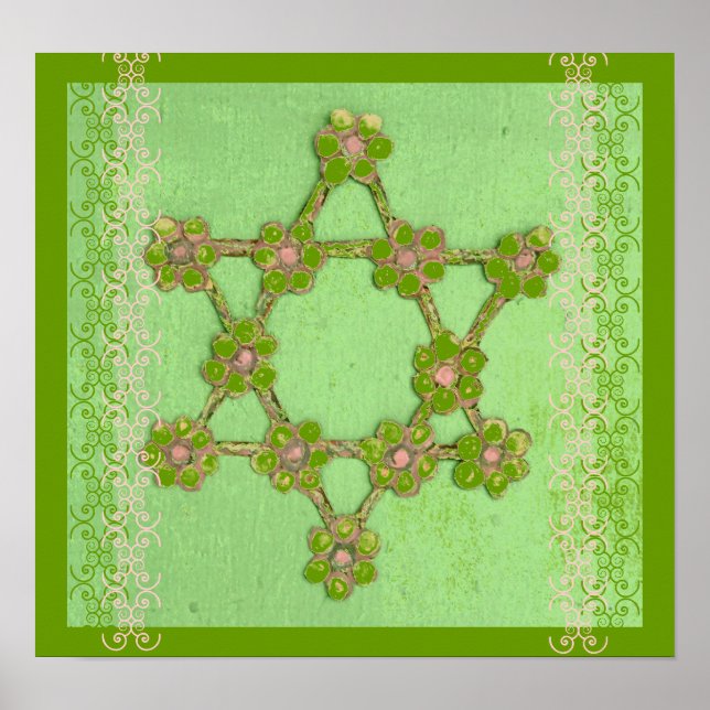Jewish Star Judaica Fine Art Poster (Frente)