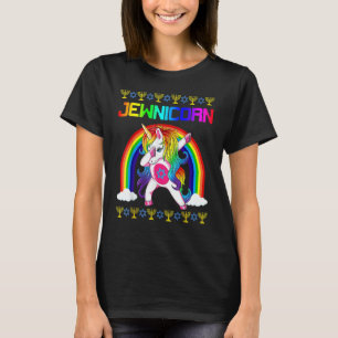 Jewnicorn Suéter Feio de Hanukkah Unicórnio Dabbin