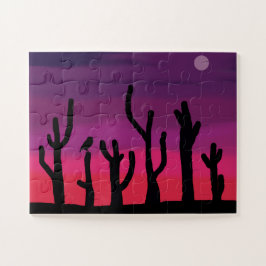 Jigsee Quebra-cabeça Saguaro Sunset Cactus/Coruja
