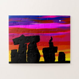 Jigsera Quebra-cabeça Desert Sunset com Coyote