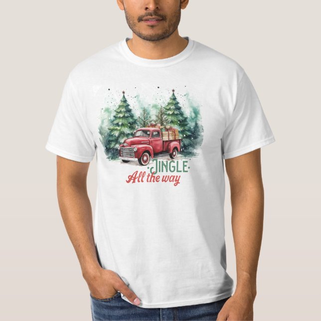 Jingle até a camiseta Mens (Frente)