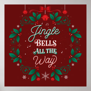 Jingle Bells Até a Poster de Natal 24x24