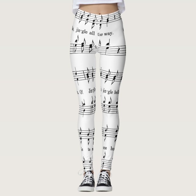 jingle bells partiram leggings musicais (Frente)