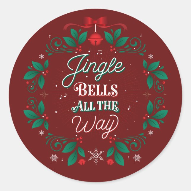 Jingle Bells Todo o Natal Adesivos (Frente)