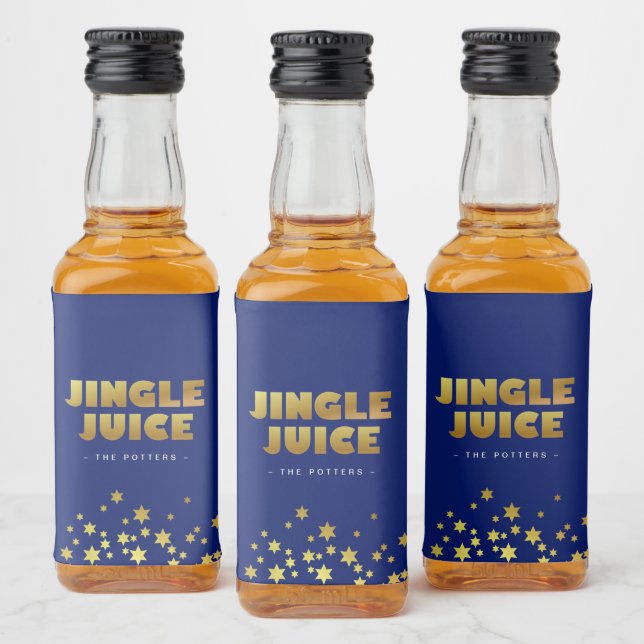 Jingle Juice | Azul e Dourado de Natal divertido (Garrafas)