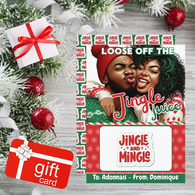 Jingle Juice Engraçado Titular de Cartão de Natal (Loose off the Jingle Juice! African American Christmas Gift Card Holder  )