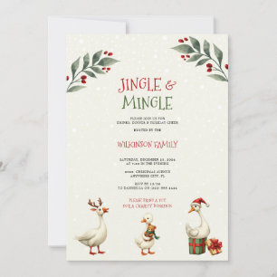 jingle & mingle Christmas Geese Convite de festas