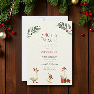 jingle & mingle Christmas Geese Convite de festas