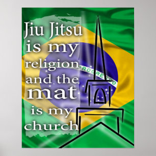 Jiu Jitsu é meu poster brasileiro da bandeira da