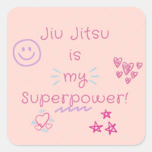 Jiu Jitsu é o meu super poder! design de etiqueta