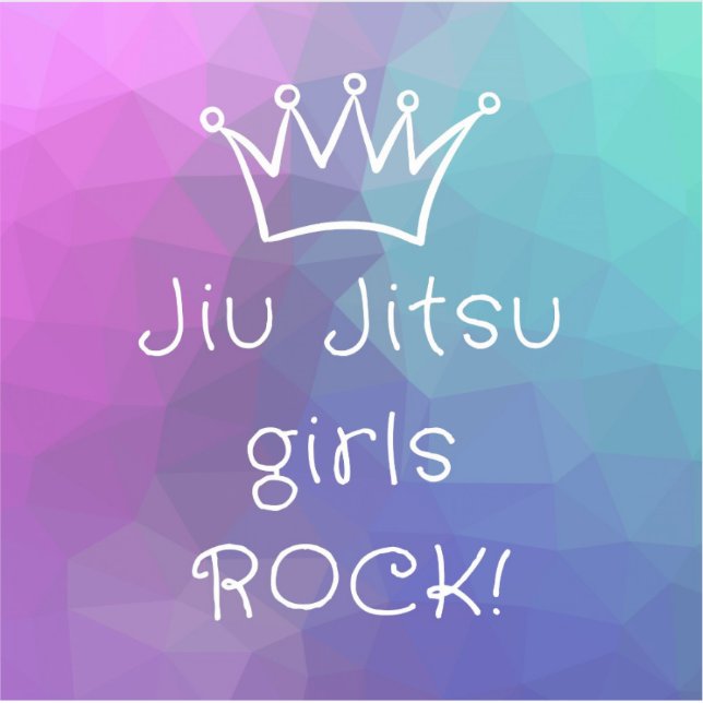 Jiu Jitsu Girls Rock! Solteiro adesivo 3x3" (Frente)