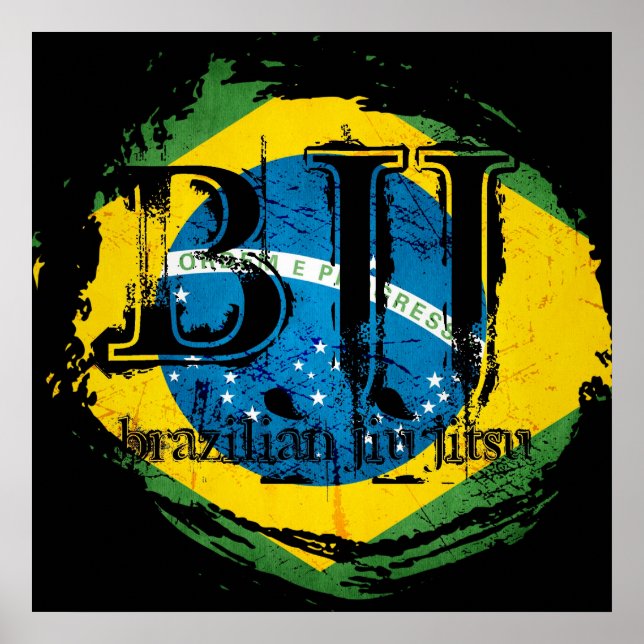 Jiu Jitsu - Poster de bandeira do Vortex (Frente)
