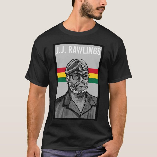 JJ Rawlings Ghana desenhando T-Shirt clássico (Frente)