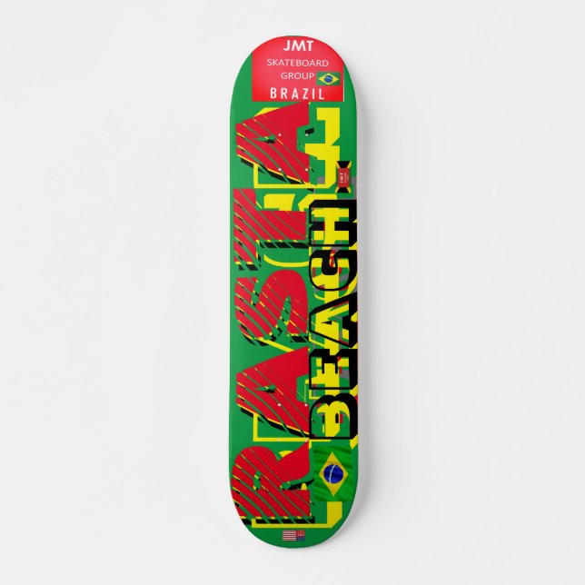 JMT BRAZIL RASTA BEACH 7 3/4" Deck de Skateboard (Frente)
