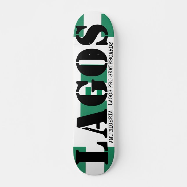 JMT NIGERIA LAGOS 7, 3/4", skateboard Deck (Frente)