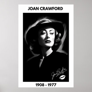 Joan Crawford, preto e branco, noir poster