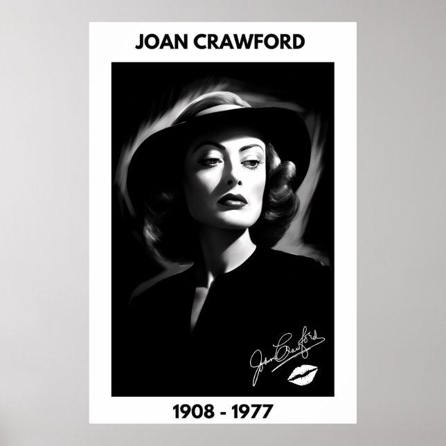 Joan Crawford, preto e branco, noir poster (Frente)
