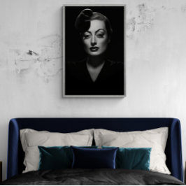Joan Crawford preto e branco, poster vintage velho