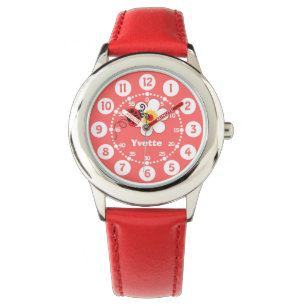Joaninha vermelho das meninas, relógio de pulso