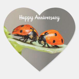 Joaninhas de Aniversário Adesivos Coração