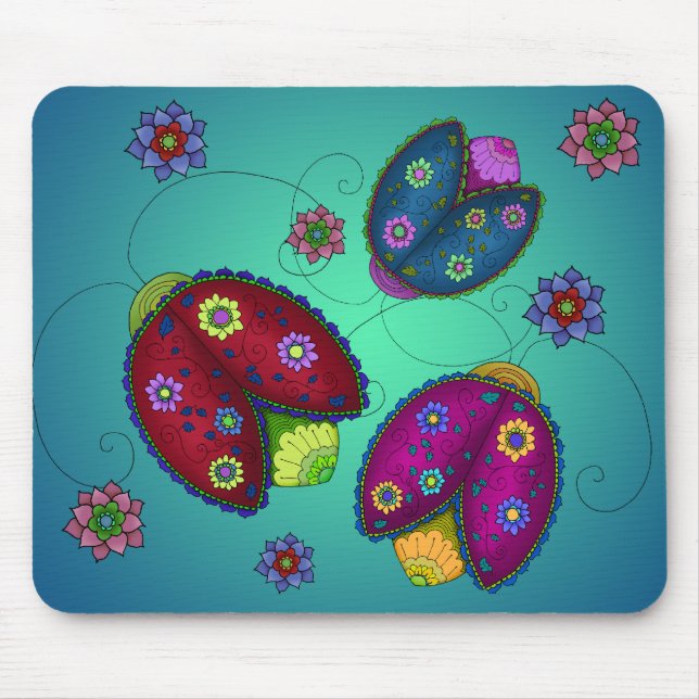 Joaninhas florais Mousepad (Frente)