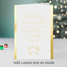 João 3:16 Personalizado Natal Dourado Elegante